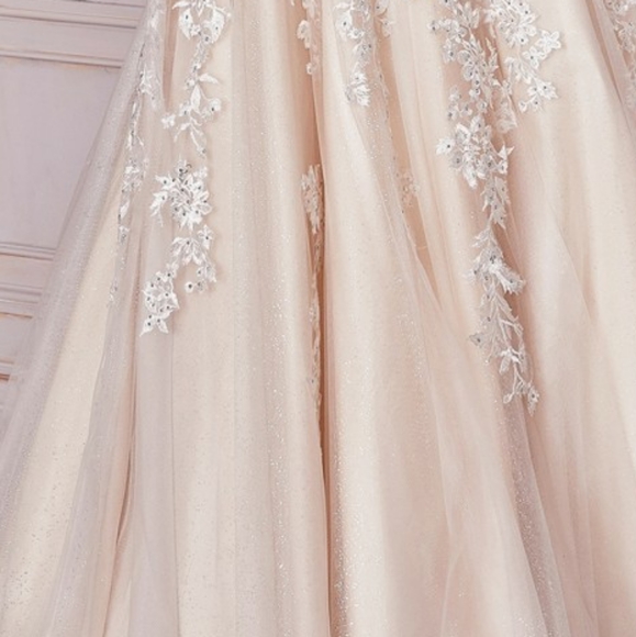 COPY - Beaded champagne formal evening ball gown - Picture 4 of 7